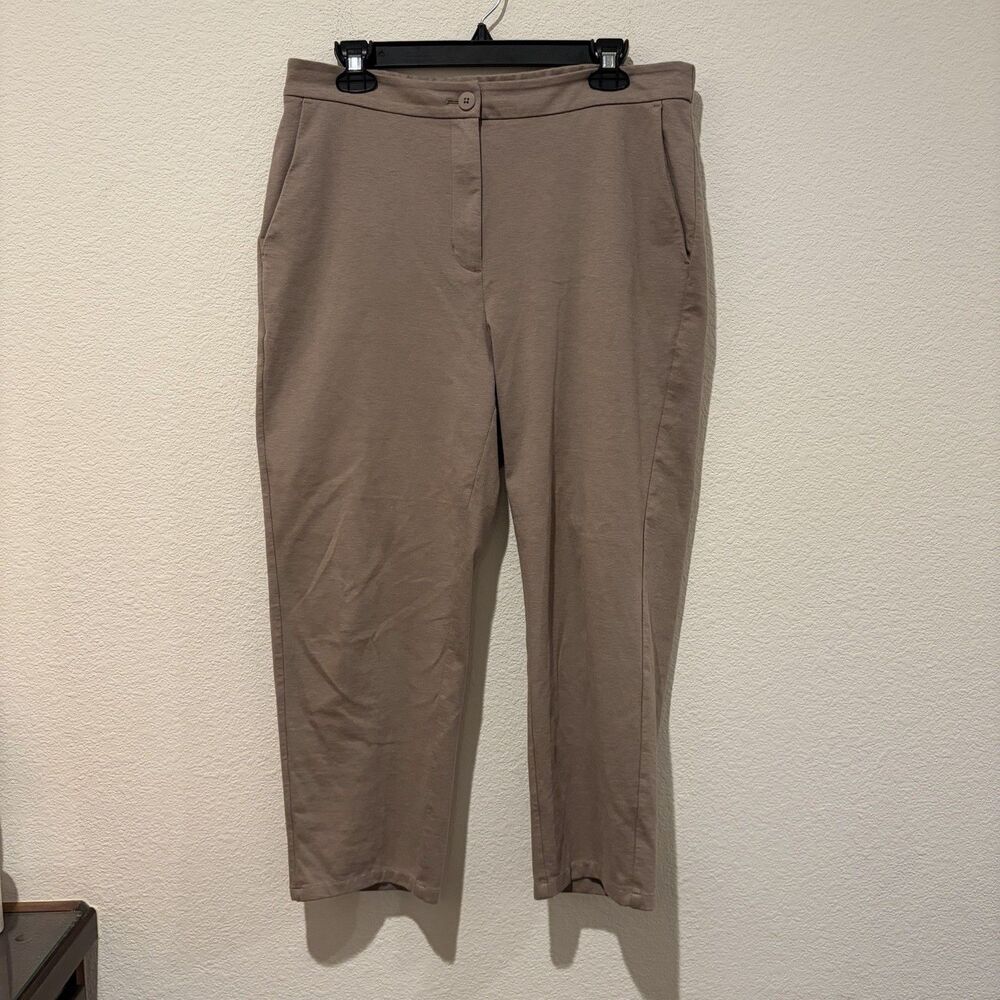 EUC Eileen Fisher Cotton Blend Pints High Waisted Pants Women’s Petit Large Tan